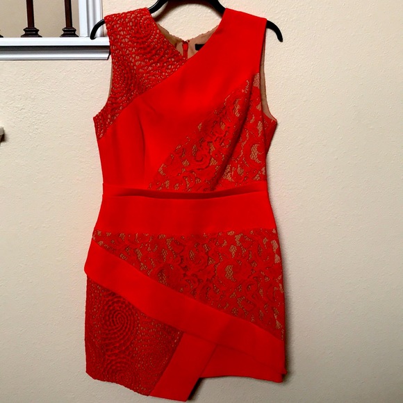 BCBGMaxAzria Dresses & Skirts - BCBGMaxazria red  Dalia Sleeveless lace dress